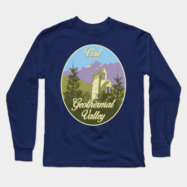 Visit Geothermal Valley Long Sleeve T-Shirt by robotrobotROBOT